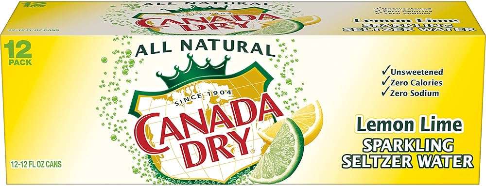 Canada Dry Lemon Lime Sparkling Seltzer Water, 12 fl oz cans, 12 pack - Image 3