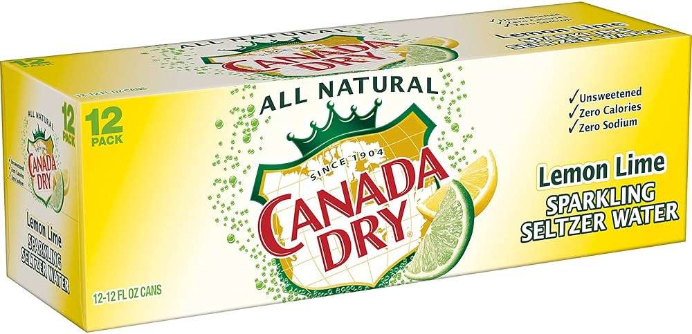 Canada Dry Lemon Lime Sparkling Seltzer Water, 12 fl oz cans, 12 pack - Image 4