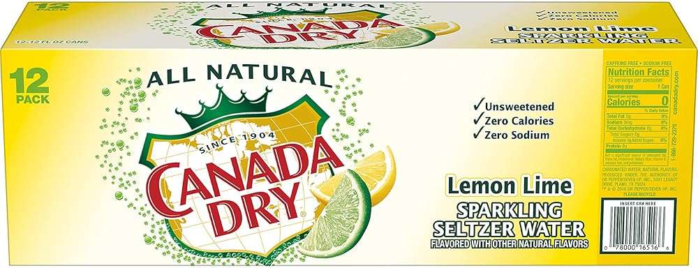 Canada Dry Lemon Lime Sparkling Seltzer Water, 12 fl oz cans, 12 pack - Image 7