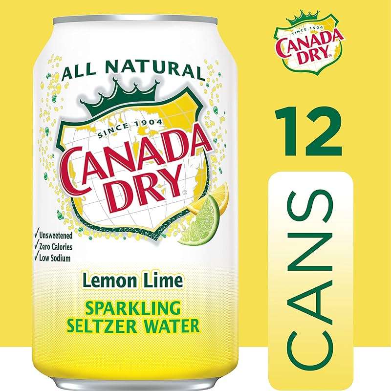 Canada Dry Lemon Lime Sparkling Seltzer Water, 12 fl oz cans, 12 pack - Image 8
