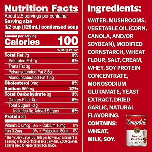 Campbell's Condensed Cream of Mushroom Soup, 10.5 oz Can - Image 2