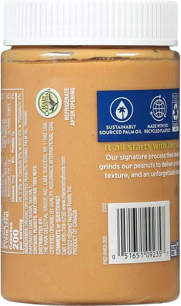 MaraNatha Organic Creamy Peanut Butter Spread, No Stir, 16 Ounce Jar - Image 4