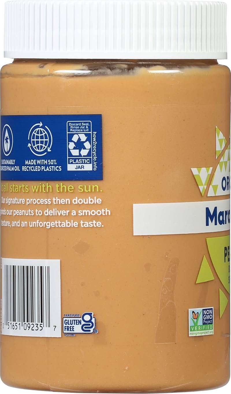 MaraNatha Organic Creamy Peanut Butter Spread, No Stir, 16 Ounce Jar - Image 6