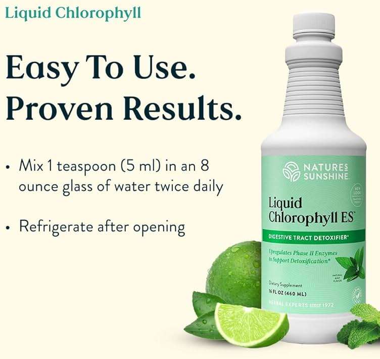 Nature's Sunshine Liquid Chlorophyll - Immunity Support, Detox & Cleanse, Chlorophyll Liquid Drops with Spearmint Oil, Natural Energy Boost, Internal Deodorant - 16 Fl Oz - Image 5