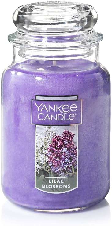 Yankee Candle Lilac Blossoms Scented Classic 22oz Large Jar Single Wick Candle Over 110 Hours of Burn Time Perfect for Gifting Gatherings and Seasonal Decorations - Image 1