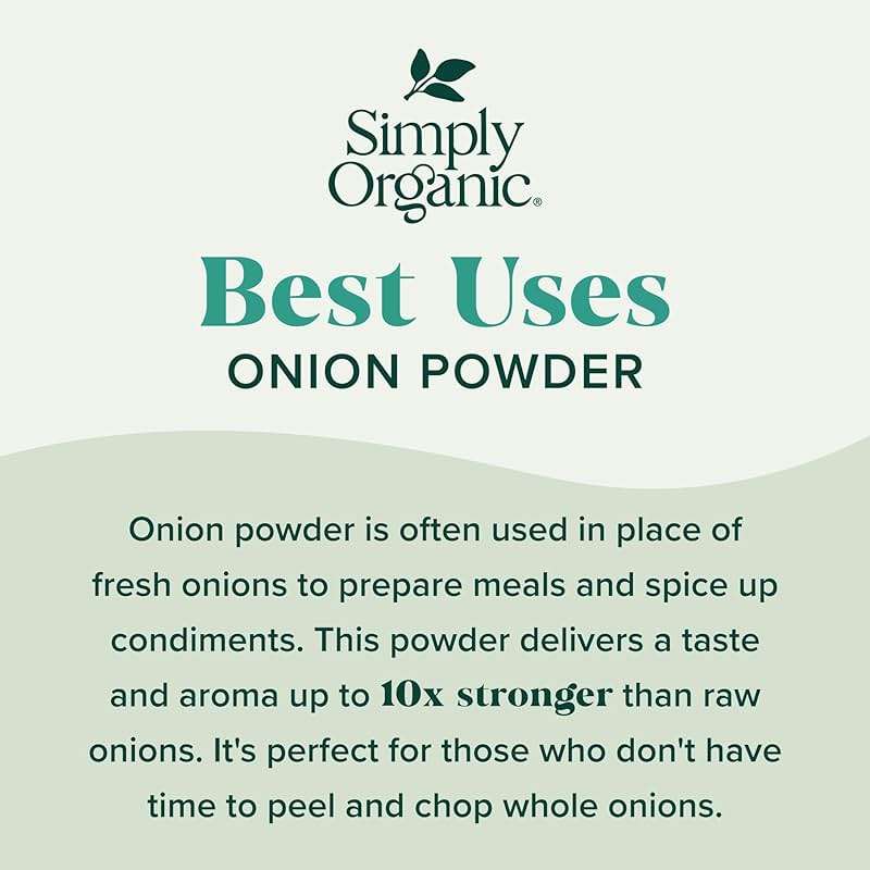 Simply Organic White Onion Powder, 3-Ounce Jar, Organic US Grown Onions, Real Onion Taste Without The Tears, Kosher, Non GMO - Image 4