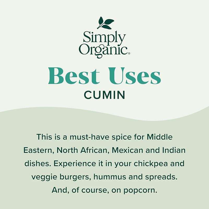 Simply Organic Ground Cumin Seed, 2.31 Ounce Glass Jar, Rich, Warm, Complex Earthy Spice Flavor, Certified Organic, Kosher - Image 3