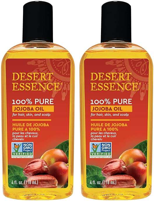 Desert Essence 100% Pure Jojoba Oil - 4 Fl Oz - Pack of 2 - Haircare & Skincare Essential Oil - All Skin Types - No Oily Residue - May Help Prevent Flakiness - Makeup Remover - Aftershave Moisturizer - Image 1