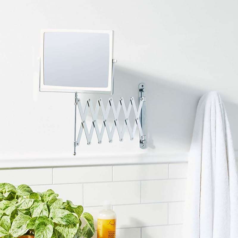 JERDON Two-Sided Swivel Wall Mount Mirror - Vanity Mirror with 5X Magnification & 30 inch Wall Extension - Model J2020C - Image 8