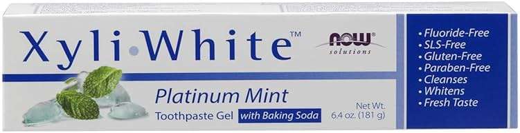 NOW Solutions, Xyliwhite™ Toothpaste Gel, Platinum Mint, Cleanses and Whitens, Fresh Taste, 6.4-Ounce - Image 1