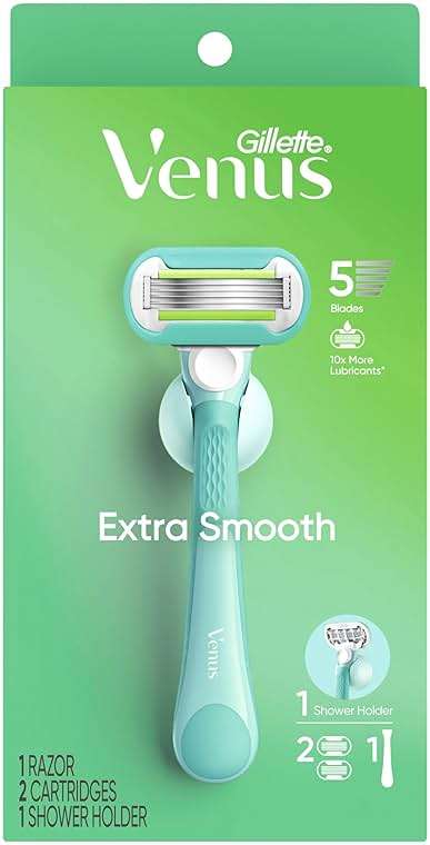 Gillette Venus Extra Smooth Razor for Women, Includes 1 Reusable Razor Handle + 2 Refills, Ergonomic No-Slip Gel Handle and Shower Holder - Image 10