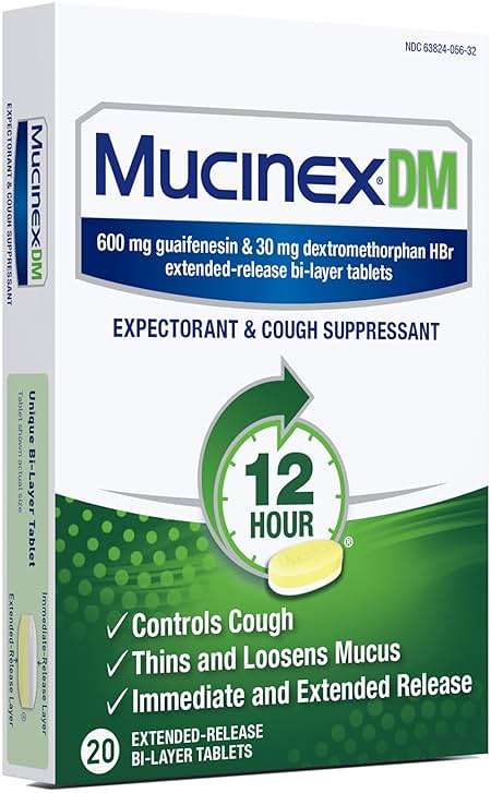 Mucinex DM 12Hr Chest Congestion & Cough Medicine for Adults, Cold and Cough Medicine for Excess Mucus Relief, 600 mg Guaifenesin & 30 mg Dextromethorphan HBr, 20 Bi-Layer Tablets - Image 11