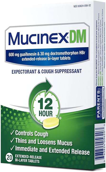 Mucinex DM 12Hr Chest Congestion & Cough Medicine for Adults, Cold and Cough Medicine for Excess Mucus Relief, 600 mg Guaifenesin & 30 mg Dextromethorphan HBr, 20 Bi-Layer Tablets - Image 12