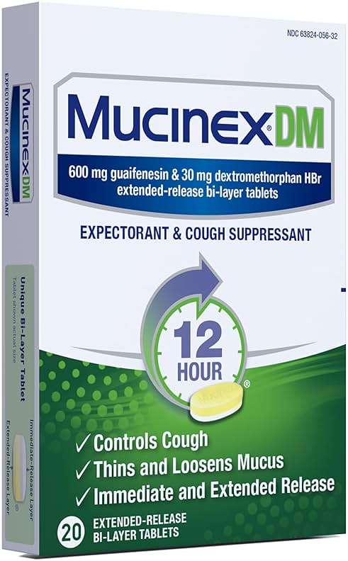 Mucinex DM 12Hr Chest Congestion & Cough Medicine for Adults, Cold and Cough Medicine for Excess Mucus Relief, 600 mg Guaifenesin & 30 mg Dextromethorphan HBr, 20 Bi-Layer Tablets - Image 20