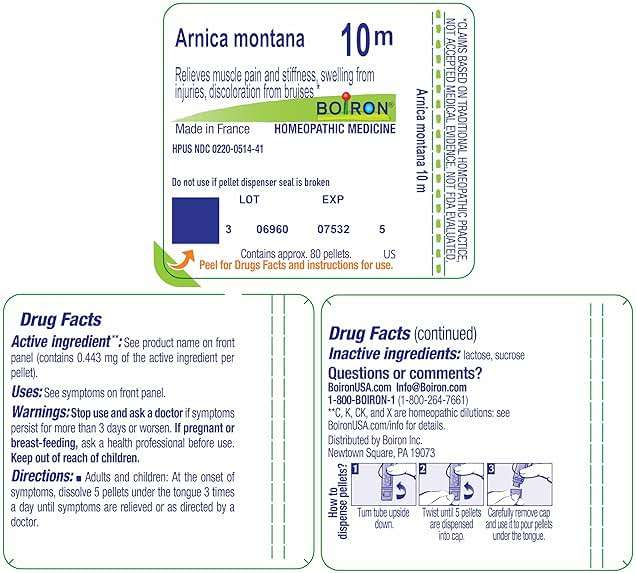 Boiron Arnica Montana 10M for Muscle Pain, Stiffness, Swelling from Injuries & Bruises - 80 Pellets - Image 9
