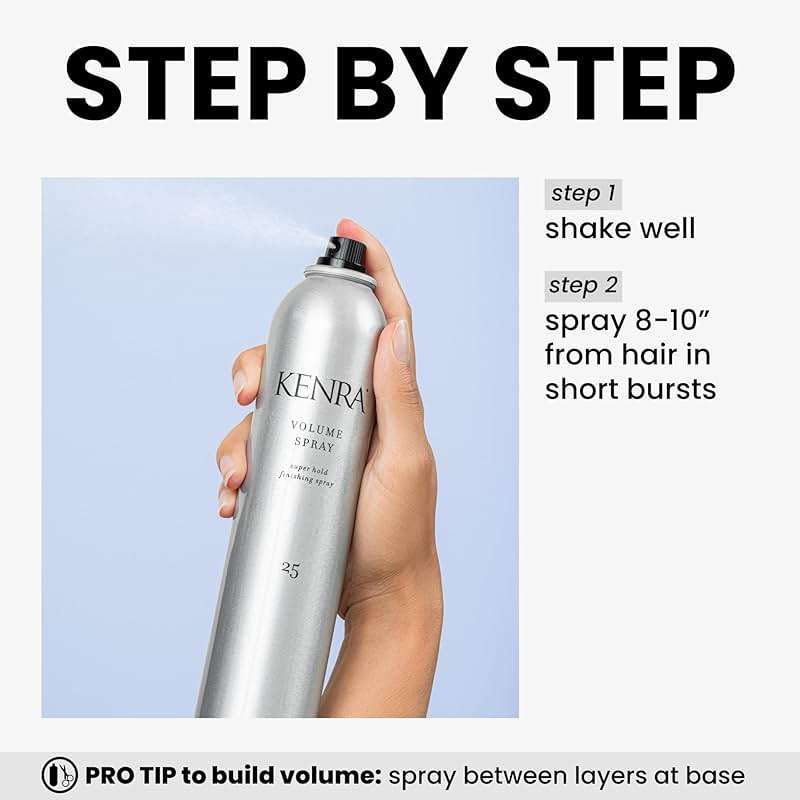 Kenra Professional Volume Spray 25 | Super Hold Finishing & Styling Hairspray | Flake-free & Fast-drying | Wind & Humidity Resistance | All Hair Types - Image 4