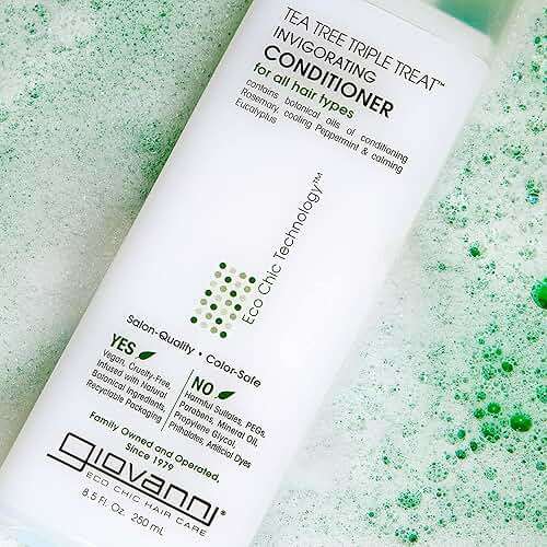 GIOVANNI Tea Tree Triple Treat Invigorating Conditioner, 8.5 oz. - Cooling Peppermint, Eucalyptus, Rosemary, Helps Dry Flaking Scalp, Lauryl and Laureth Sulfate Free, Paraben Free - Image 16