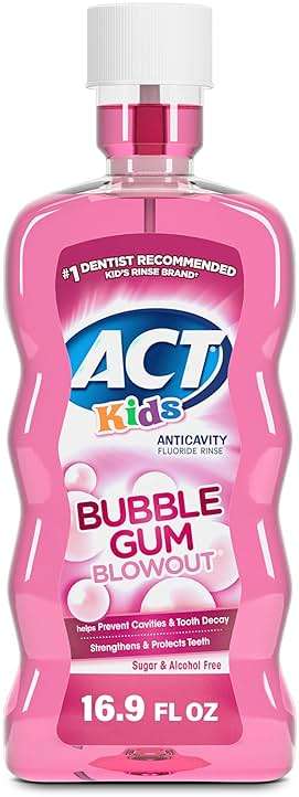 ACT Kids Anti-Cavity Fluoride Rinse, Bubble Gum Blowout, 16.9 oz - Image 1