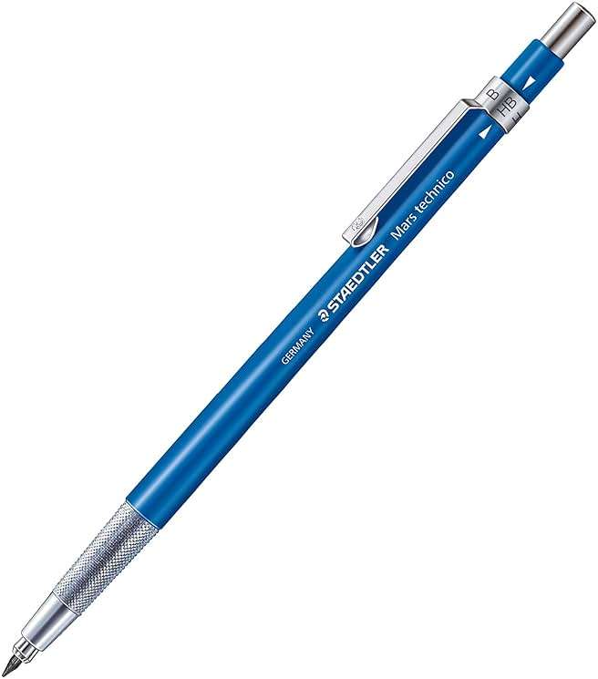 STAEDTLER Mars Tehnical Mechanical Pencil, 2mm (#2) Lead Holder with Built-in Sharpener - Drawing & Sketching Pencil with Metal Clip & Push-Button Lead Advance - Image 4