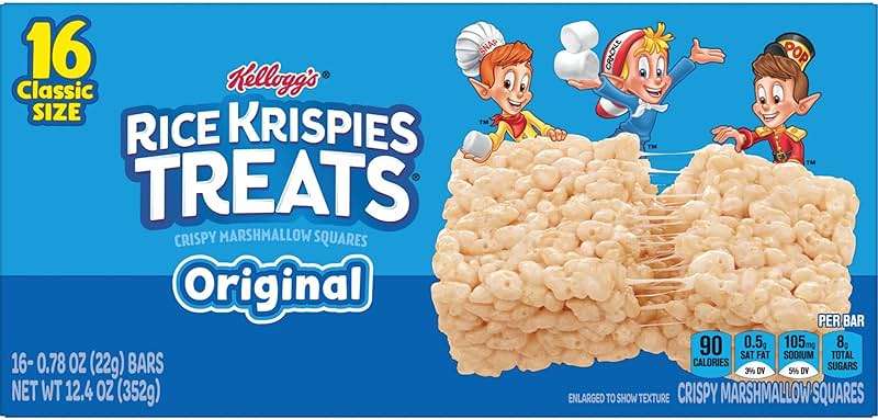 Rice Krispies Treats Marshmallow Snack Bars, Kids Snacks, School Lunch, Value Pack, Original (6 Boxes, 96 Bars) - Image 9