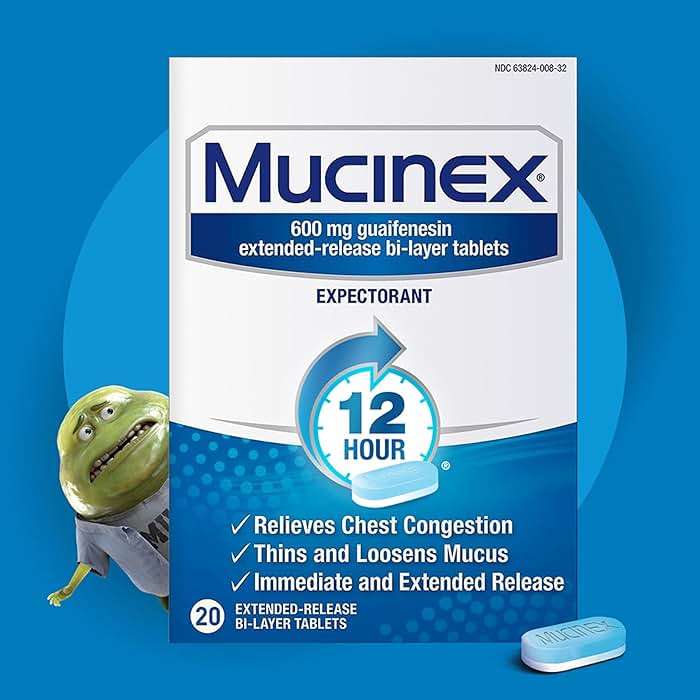Mucinex 12 Hour 600 mg Guaifenesin Extended-Release Tablets for Excess Mucus Relief, Expectorant Aids Excess Mucus Removal, Chest Congestion Relief, 20 Bi-Layer Tablets - Image 14