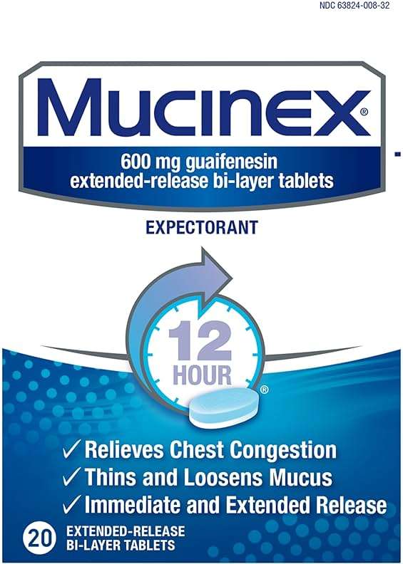 Mucinex 12 Hour 600 mg Guaifenesin Extended-Release Tablets for Excess Mucus Relief, Expectorant Aids Excess Mucus Removal, Chest Congestion Relief, 20 Bi-Layer Tablets - Image 17