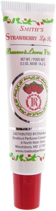 Rosebud Lip Balm Tube, Strawberry.5 Ounce - Image 1