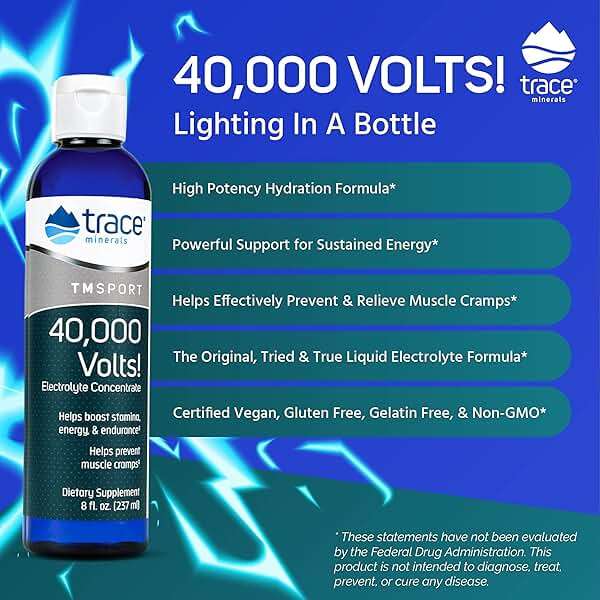 Trace Minerals 40,000 Volts - Supports Hydration, Energy, Muscles, Stamina, and Endurance - Liquid Multimineral and Electrolyte Concentrate with Ionic Magnesium, Sodium, Potassium (48 Servings) - Image 5