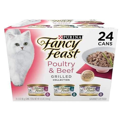 Purina Fancy Feast Grilled Wet Cat Food Poultry and Beef Collection Wet Cat Food Variety Pack - (Pack of 24) 3 oz. Cans - Image 1