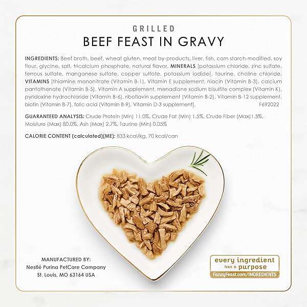 Purina Fancy Feast Grilled Wet Cat Food Poultry and Beef Collection Wet Cat Food Variety Pack - (Pack of 24) 3 oz. Cans - Image 8