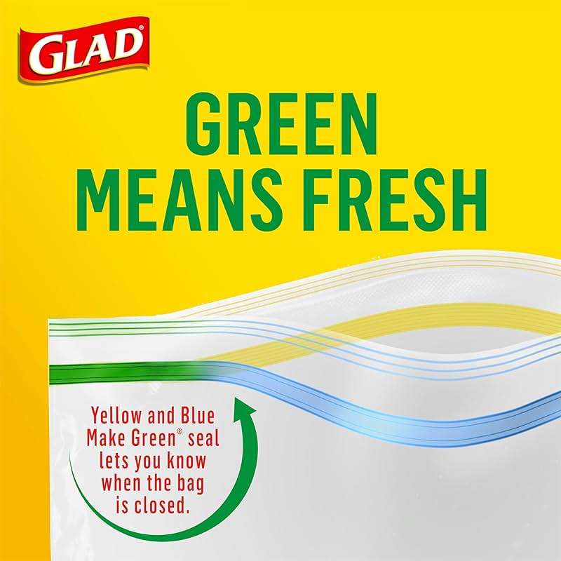 Glad Zipper Food Storage Plastic Bags, Sandwich, 100 Count (Package May Vary) - Image 3