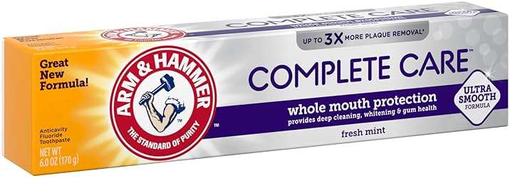 ARM & HAMMER Complete Care Toothpaste, Teeth Whitening Toothpaste, Fluoride, Whole Mouth Protection, Fresh Mint Flavor, 6.0 oz (Pack of 1) - Image 12