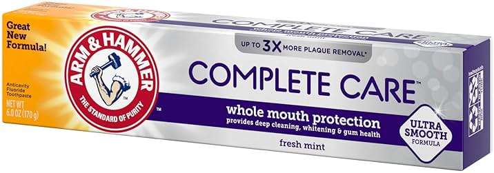 ARM & HAMMER Complete Care Toothpaste, Teeth Whitening Toothpaste, Fluoride, Whole Mouth Protection, Fresh Mint Flavor, 6.0 oz (Pack of 1) - Image 13
