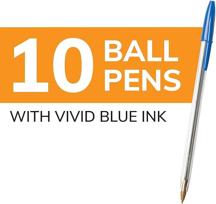 BIC Cristal Xtra Smooth Ballpoint Pen, Medium Point (1.0mm), Blue, 10-Count - Image 2