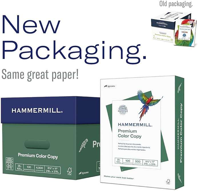 Hammermill Printer Paper, Premium Color 32 lb Copy Paper, 8.5 x 11-1 Ream (500 Sheets) - 100 Bright, Made in the USA, white (102630) - Image 2