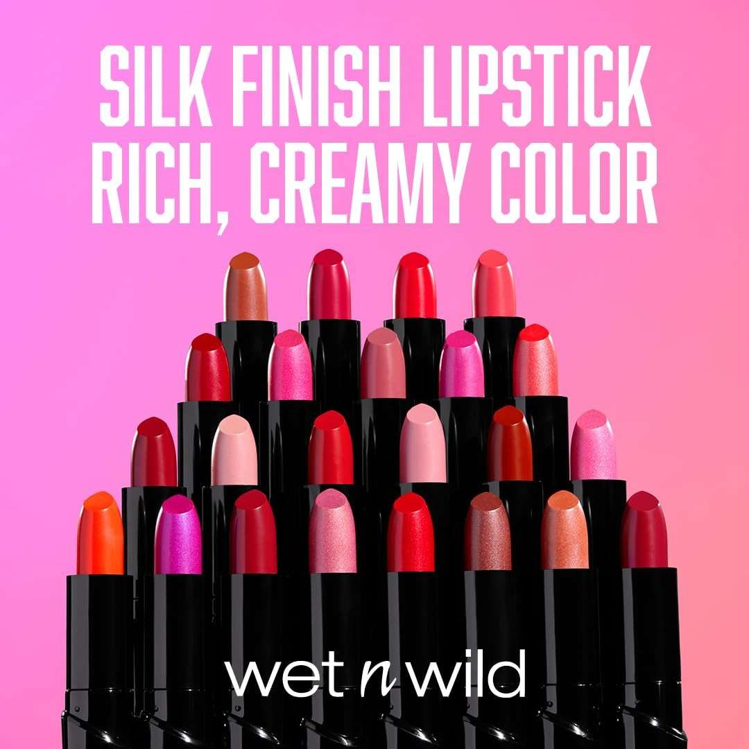 wet n wild Silk Finish Lipstick, Hydrating Rich Buildable Lip Color, Formulated with Vitamins A,E, & Macadamia for Ultimate Hydration, Cruelty-Free & Vegan - Dark Pink Frost - Image 6