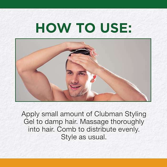 Clubman Pinaud Hair Styling Gel - Hard to Hold & High Shine Hair Gel for Men, Alcohol-Free Formula, Men's Grooming, 16 oz - Image 5