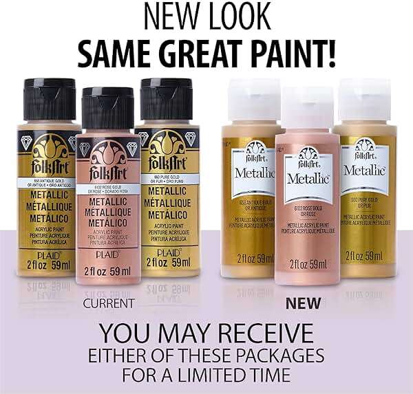 FolkArt Metallic Acrylic Paint in Assorted Colors (2 oz), 577, Sashara Gold - Image 4