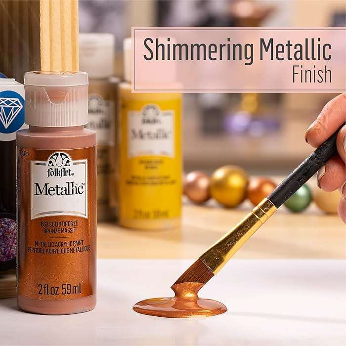 FolkArt Metallic Acrylic Paint in Assorted Colors (2 oz), 577, Sashara Gold - Image 5