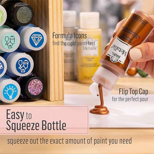 FolkArt Metallic Acrylic Paint in Assorted Colors (2 oz), 577, Sashara Gold - Image 8