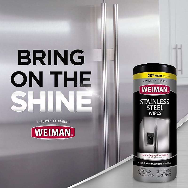 Weiman Stainless Steel Cleaner, 30 Count Wipes, Anti-Fingerprint, Removes Grease, Water Spots, Streaks & Residue, Polishing Cleaner Safe for Appliances, Chrome, Sinks & Grill Exteriors - Image 7