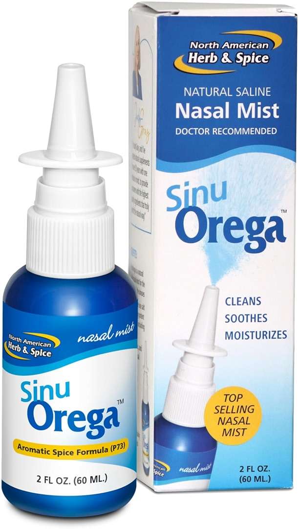NORTH AMERICAN HERB & SPICE SinuOrega - 2 fl. oz. - All-Natural Nasal Spray - Oregano Oil & Sage to Support Healthy Sinus Response - Non-GMO, Alcohol Free, No Chemical or Synthetic Additives - Image 1