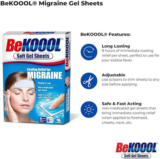 BeKOOOL Migraine Gel Sheets - 4 Count - Image 14