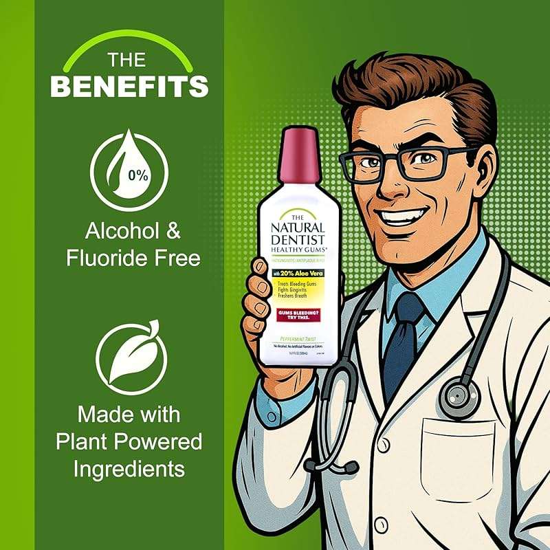 The Natural Dentist Peppermint Twist Mouthwash, No Alcohol & No Fluoride, Plant-Based Daily Rinse that Refreshes & Comforts the Mouth, 16.9 fl oz - Image 2