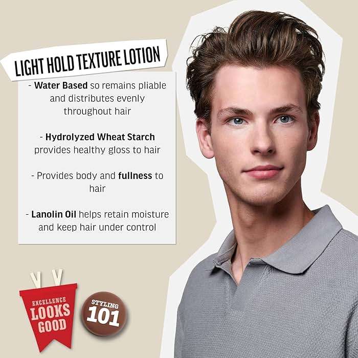 American Crew Men's Hair Texture Lotion, Lightweight, Light Hold for Fine & Thin Hair, Natural Finish & Low Shine, 8.4 fl oz - Image 2
