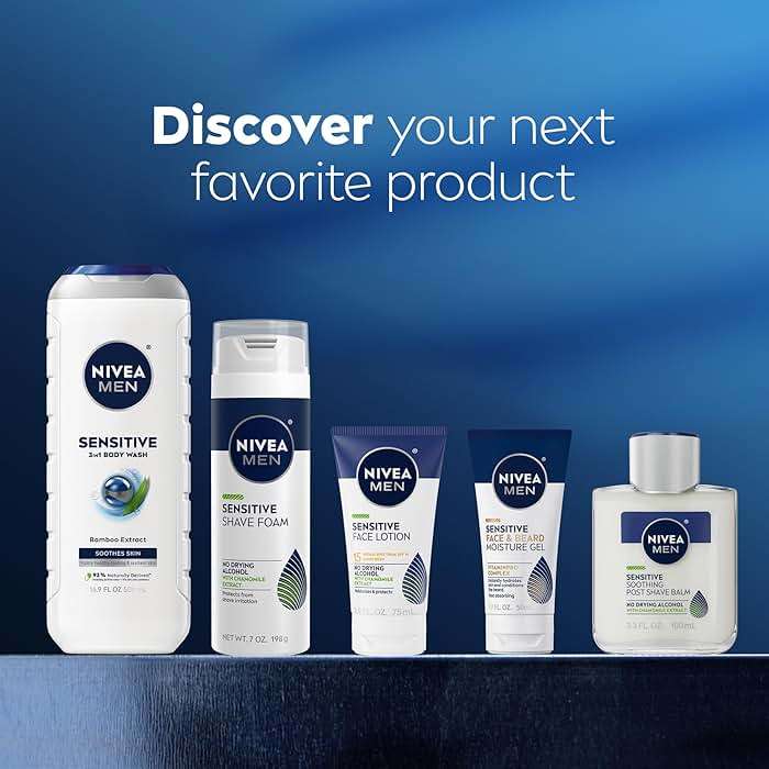 NIVEA MEN Sensitive Body Wash with Bamboo Extract, Moisturizing Body Wash for Sensitive Skin, Soap Free Shower Gel for Men with No Drying Alcohol, 16.9 Fl Oz Bottle, Pack of 3 - Image 8