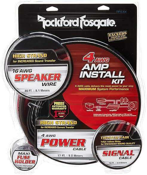 Rockford RFK4X 4 AWG Complete Amplifier Install Kit - Image 1