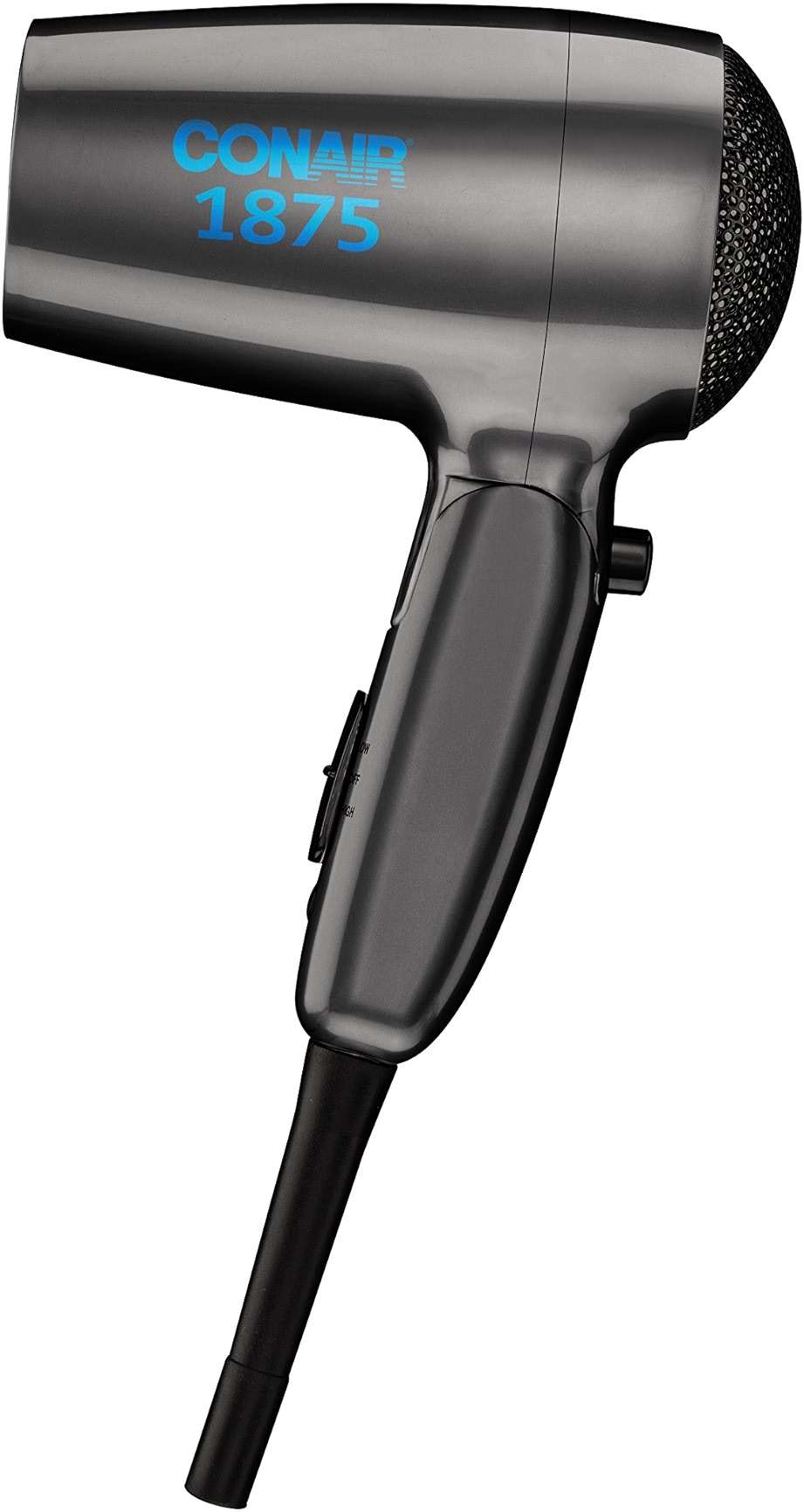 Conair 1875 Watt Travel Hair Dryer | Dual Voltage Folding Handle Travel Hair Dryer For All Hair Types, Gray, 124TLN - Image 3