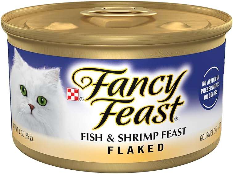 Purina Fancy Feast Wet Cat Food Flaked Fish and Shrimp Feast - (Pack of 24) 3 oz. Cans - Image 1