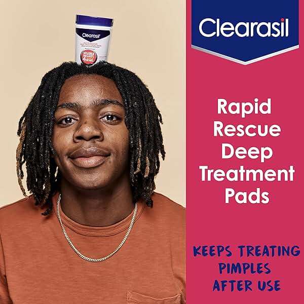 Clearasil Rapid Rescue Deep Treatment Acne Face Pads, Maximum Strenght with 2% Salicylic Acid Acne Treatment Medicine, 90 Count - Image 5